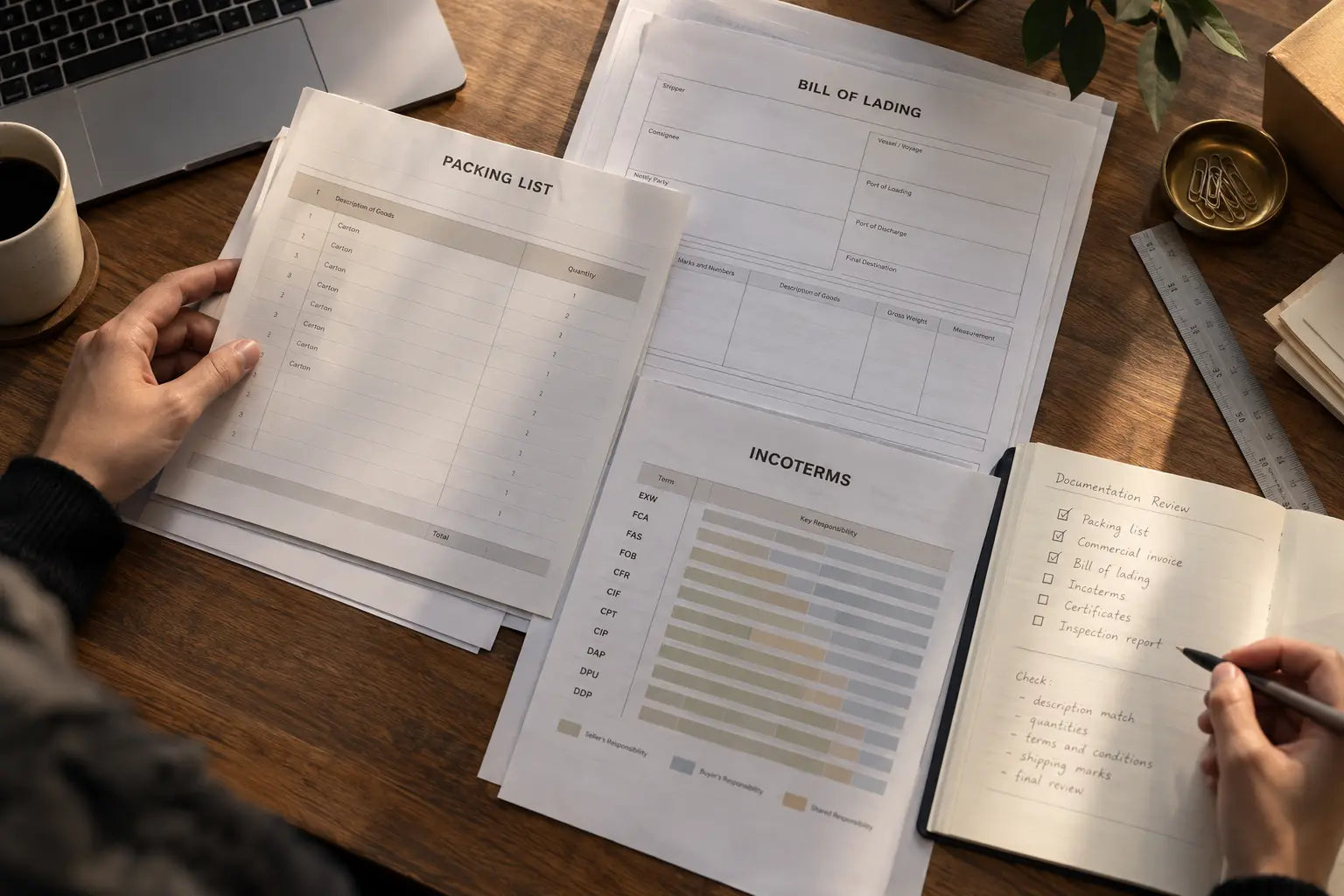 Commercial shipping documents under review