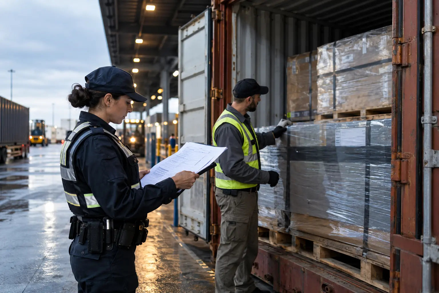 Customs inspection of commercial cargo